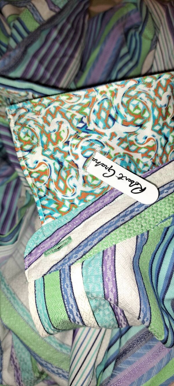 Robert Graham 2XLT Men's Multicolor Stripe Flip Cuff Shirt 100% Cotton Tall - Picture 13 of 13